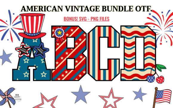 American Vintage Bundle Font by Army Custom - calligraphy and lettering font bundle