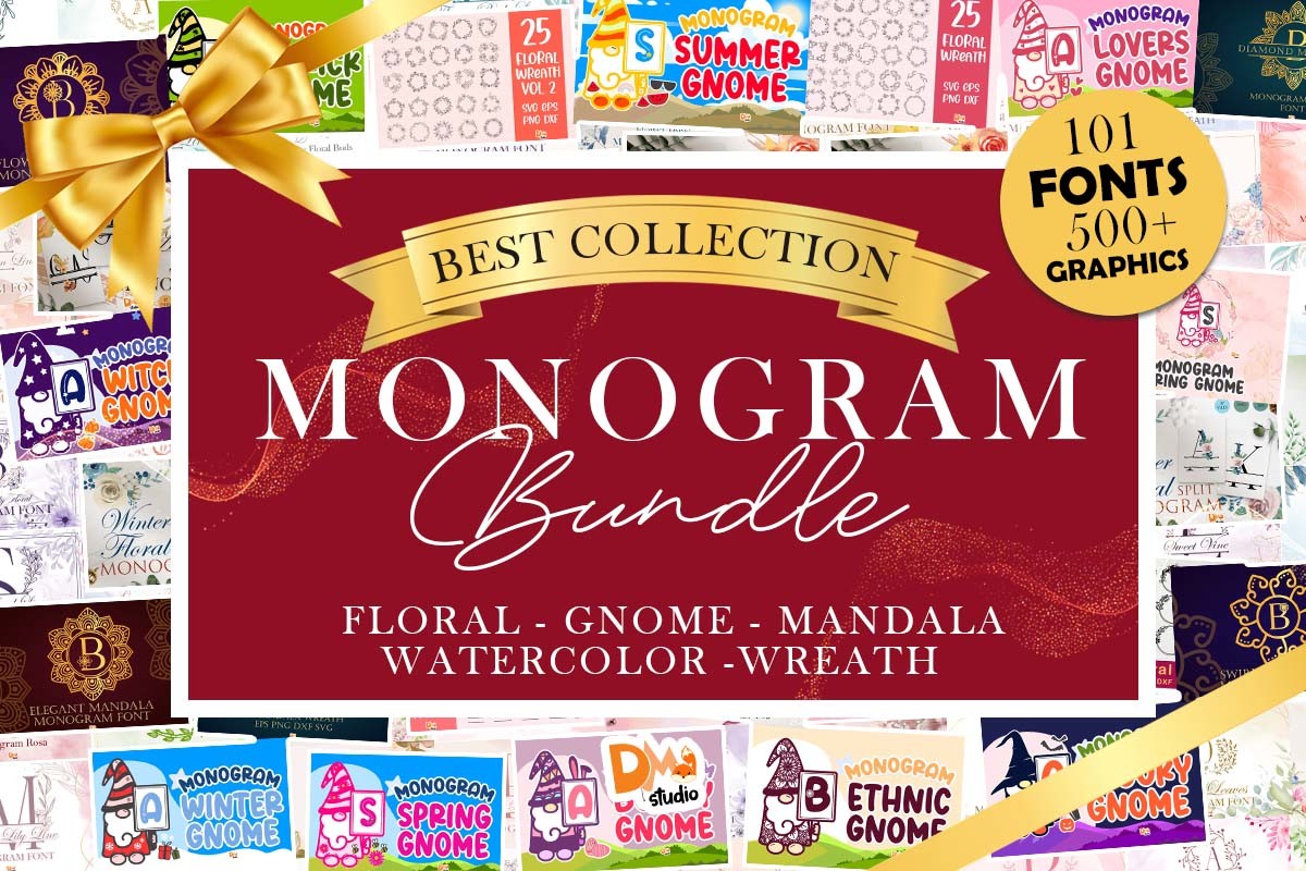 Best Collection Monogram Fonts & Graphics Bundle - calligraphy and lettering font bundle