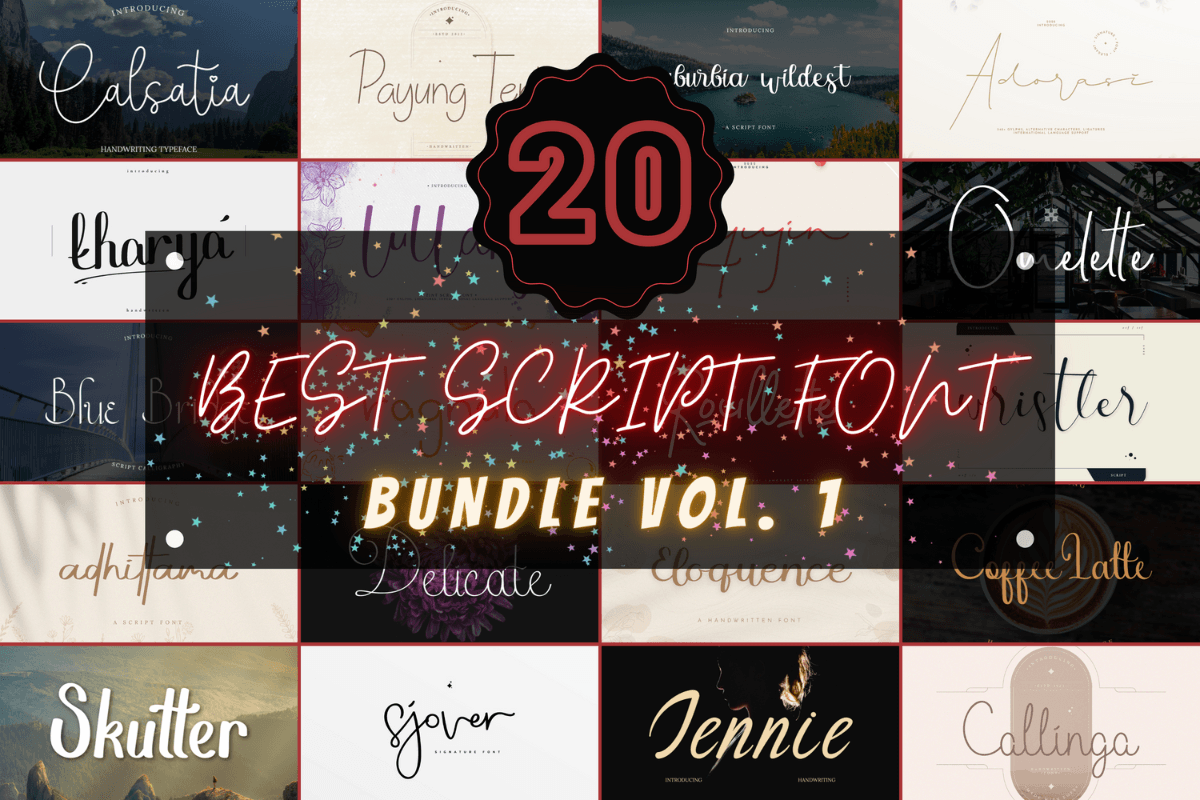 Best Script Font Bundle Vol.1 - calligraphy and lettering font bundle