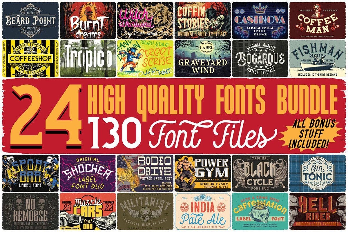 Big Font Bundle - calligraphy and lettering font bundle