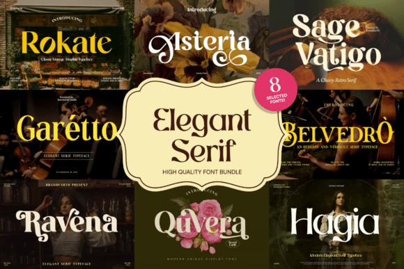 Elegant Serif Bundle Font by creativeproduction.rrgraph - calligraphy and lettering font bundle