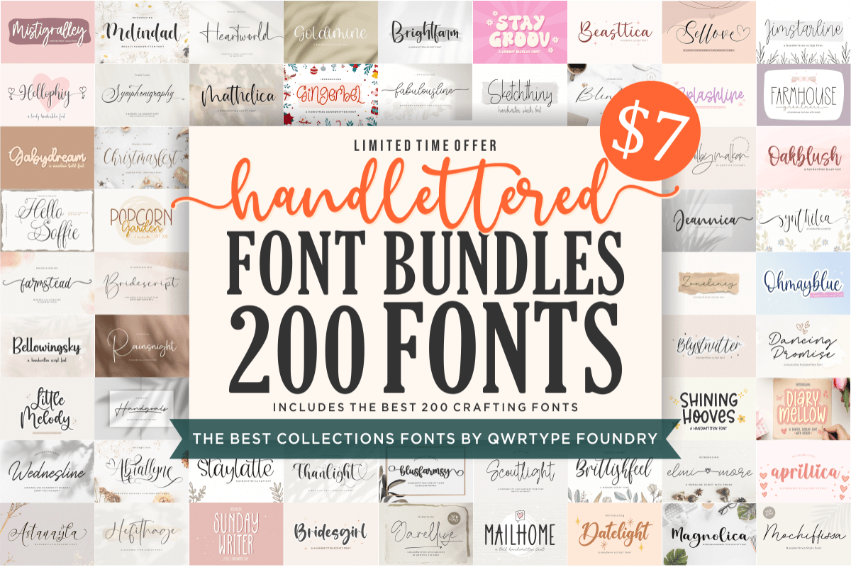 Hand Lettered Font Bundle - calligraphy and lettering font bundle