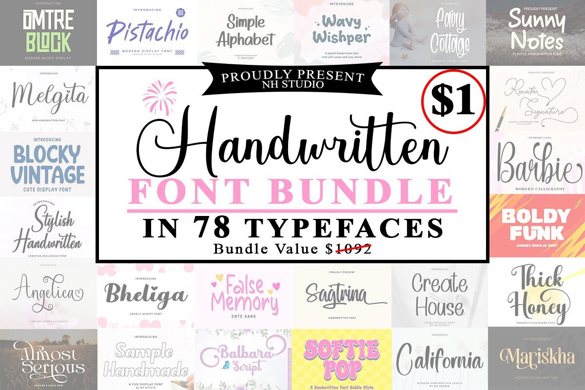 Handwritten Font Bundle - calligraphy and lettering font bundle