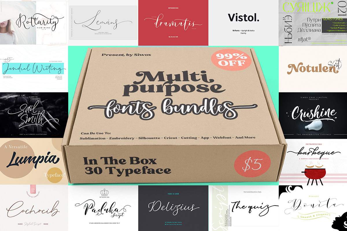 Multipurpose Font Bundle! - calligraphy and lettering font bundle