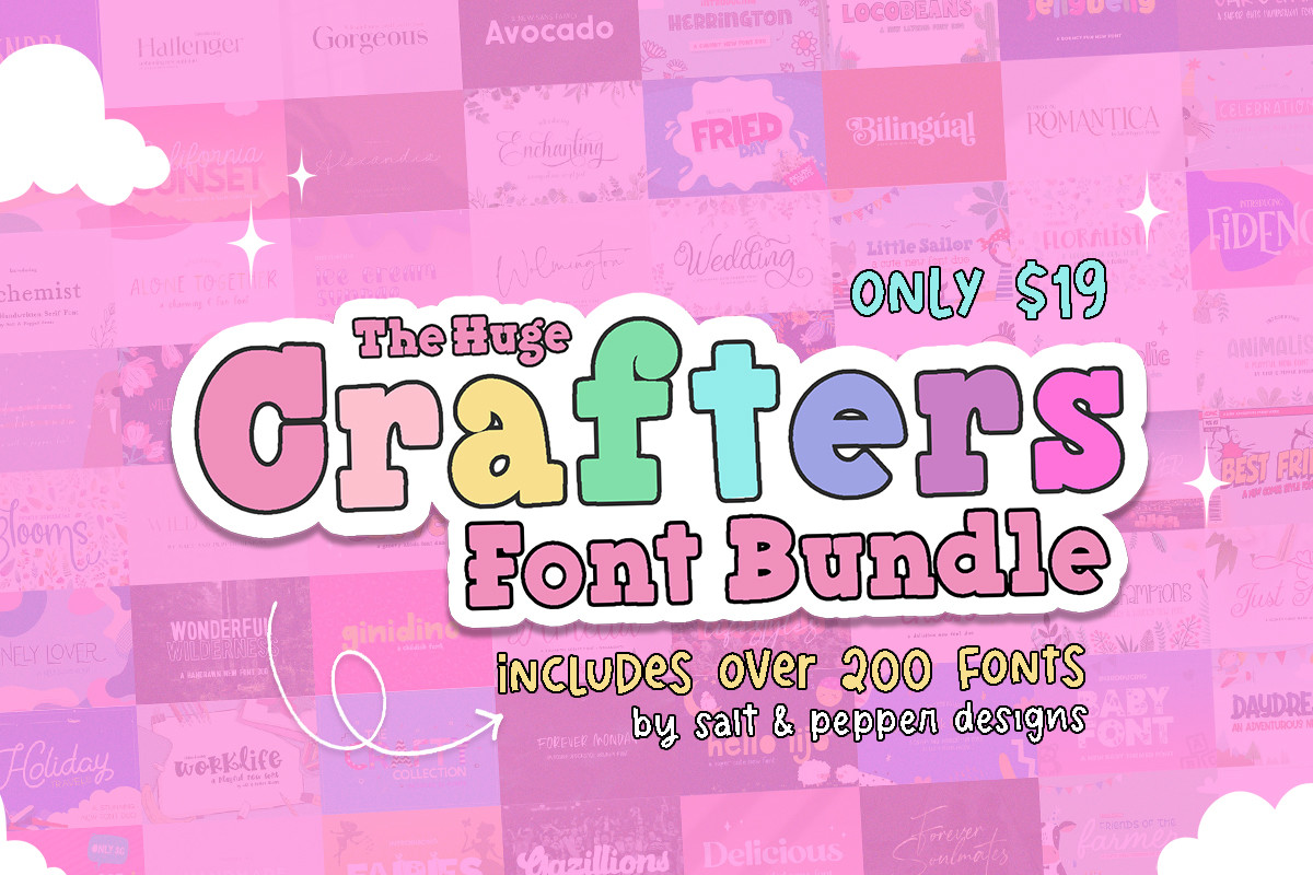 The Crafters Font Bundle - calligraphy and lettering font bundle