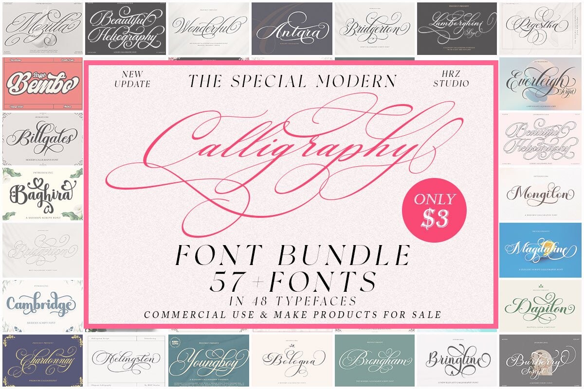 The Special Modern Calligraphy Font Bundle - calligraphy and lettering font bundle